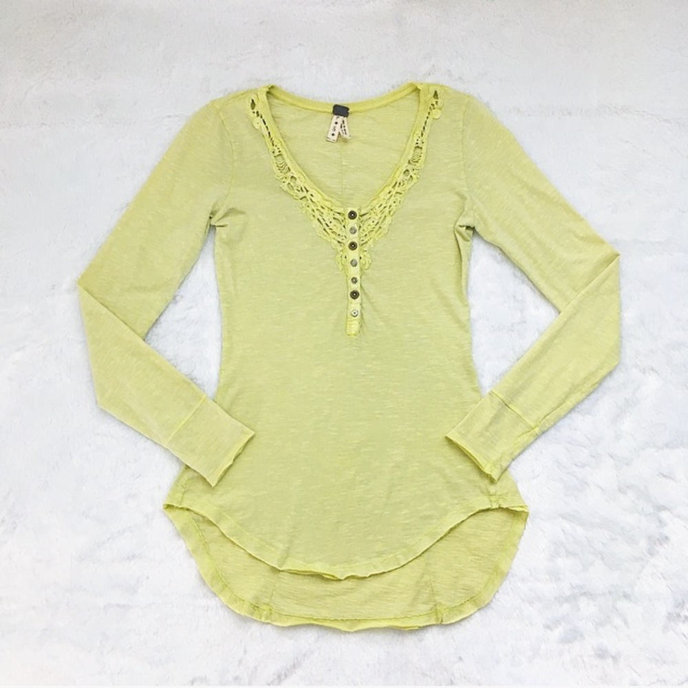 Like New Yellow Free People Longsleeve Top